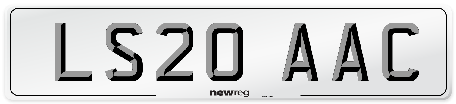 LS20 AAC Number Plate from New Reg